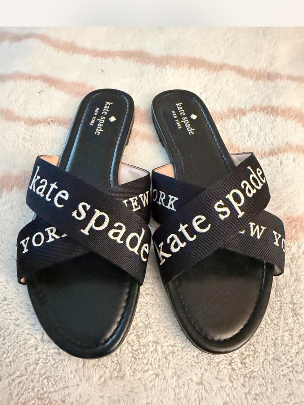 Kate Spade New York Piper Webbing Slide Sandal in black size 11 worn once